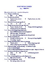 Đề thi trắc nghiệm môn Tự nhiên và xã hội Lớp 3